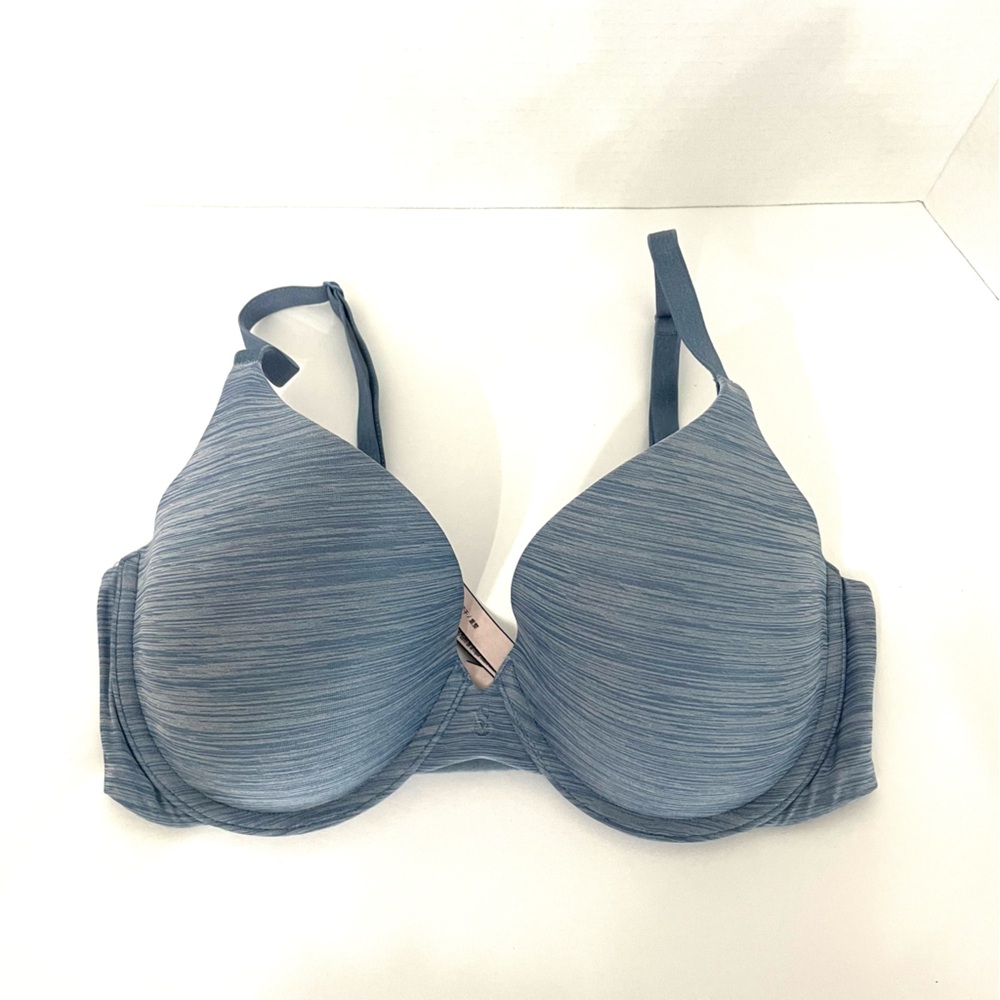 Victoria’s Secret Uplift Semi Demi Bra Women 34 D Blue Underwire Padded